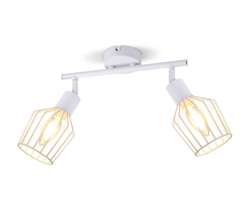 Spot Salon 2 Lumières Lampe De Plafond Métal Vintage E14 Pour Chambre Couloir