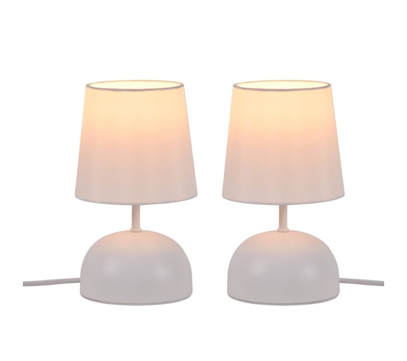 Lampe De Chevet Blanche Lot De 2 LED Moderne Lampe De Table Blanc