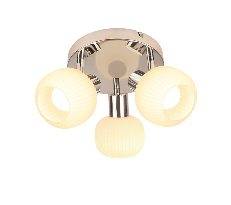 Spot De Plafond 3 Flammes E14 Verre Abat-jour Lampe De Plafond Vintage Salon