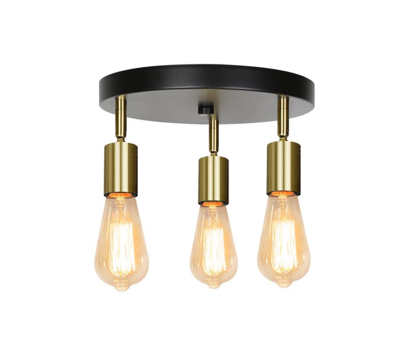 Spot De Plafond 3 Lumières Vintage E27 Spot Noir Pour Chambre à Coucher