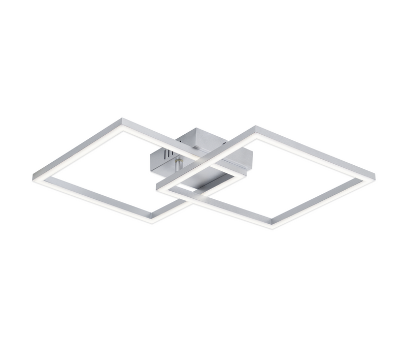 Plafonnier LED Argent 24w 4000k Plafonnier Moderne Plafonnier Carré Pour Cuisine Et Couloir