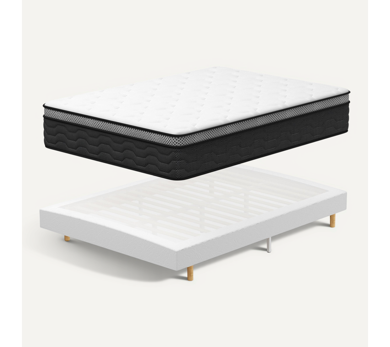 Ensemble Matelas + Sommier 160x200 Cm, épaisseur Du Matelas 30cm