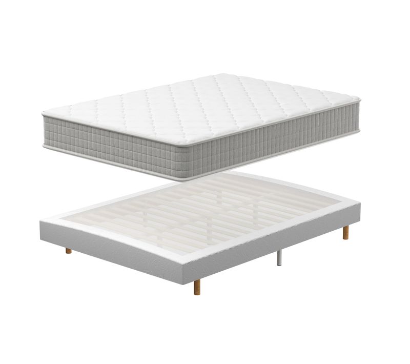 Ensemble Matelas Mousse 140x200 cm Epaisseur 22 cm + Sommier Tapissier