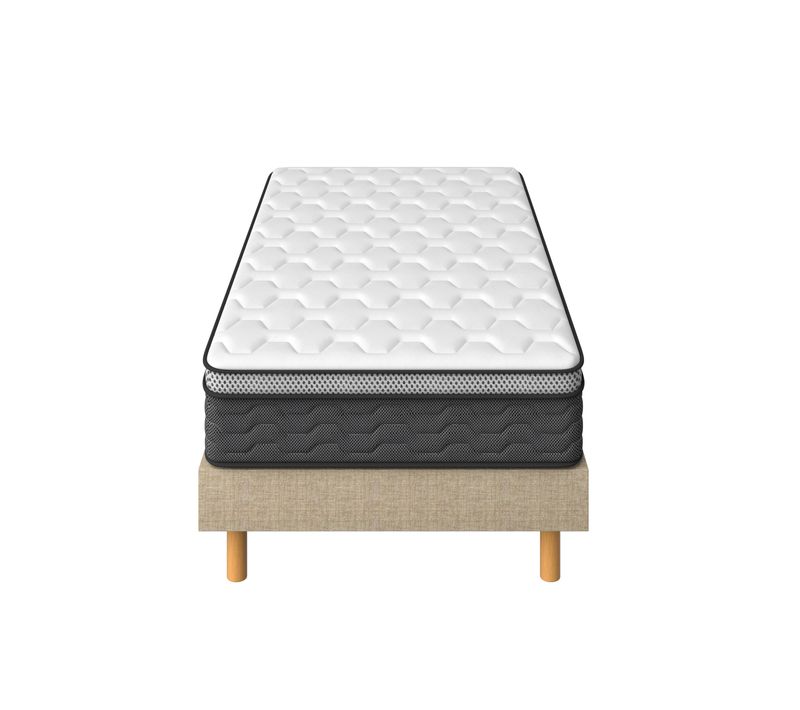 Ensemble Matelas Ressorts 90x190 Cm Epaisseur 25 Cm + Sommier Déco