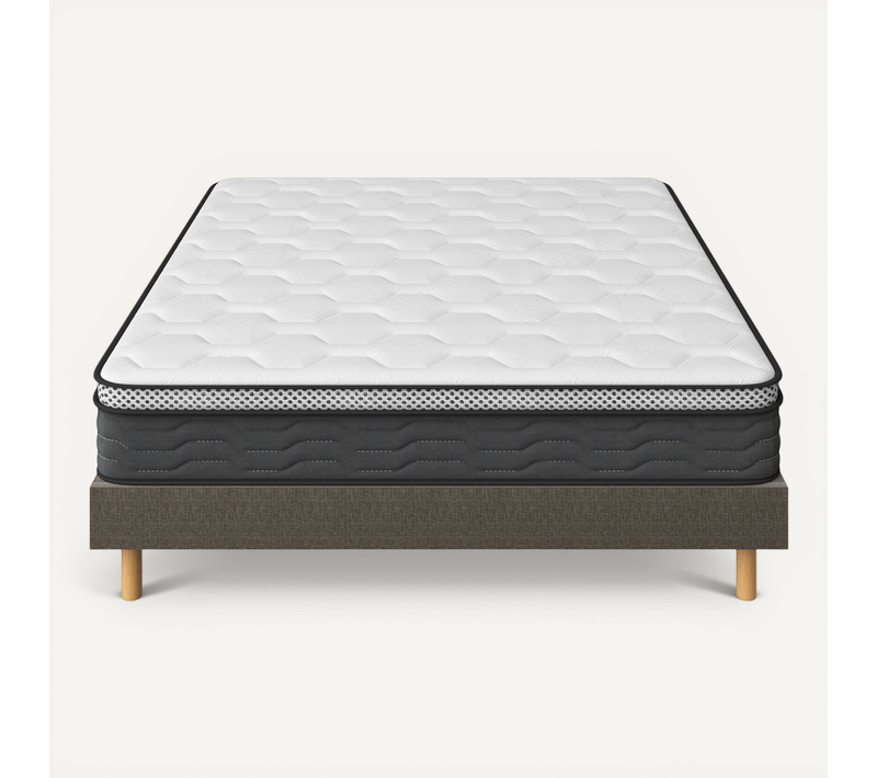 Ensemble Matelas Ressorts 140x190 Cm Epaisseur 25 Cm + Sommier Déco