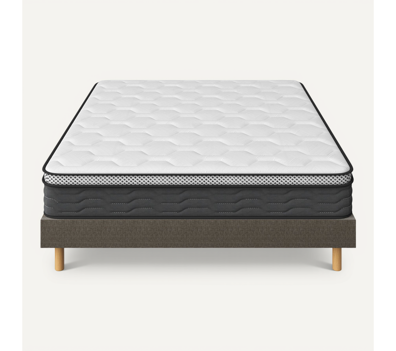 Ensemble Matelas Ressorts 140x190 Cm Epaisseur 30 Cm + Sommier Déco