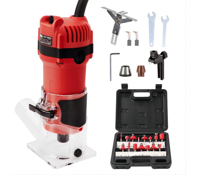 Affleureuse électrique 800w 31000 Rpm Avec Housse Anti Poussière, Affleureuse À Bois Avec 15