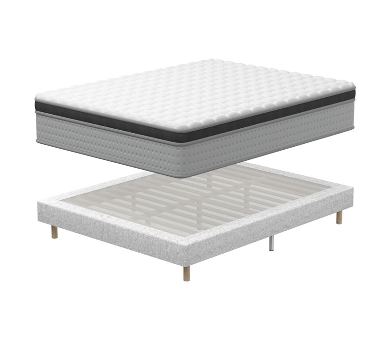 Ensemble Matelas ressort 140x190 cm Accueil Mémoire De Forme Epaisseur 25 cm + Sommier