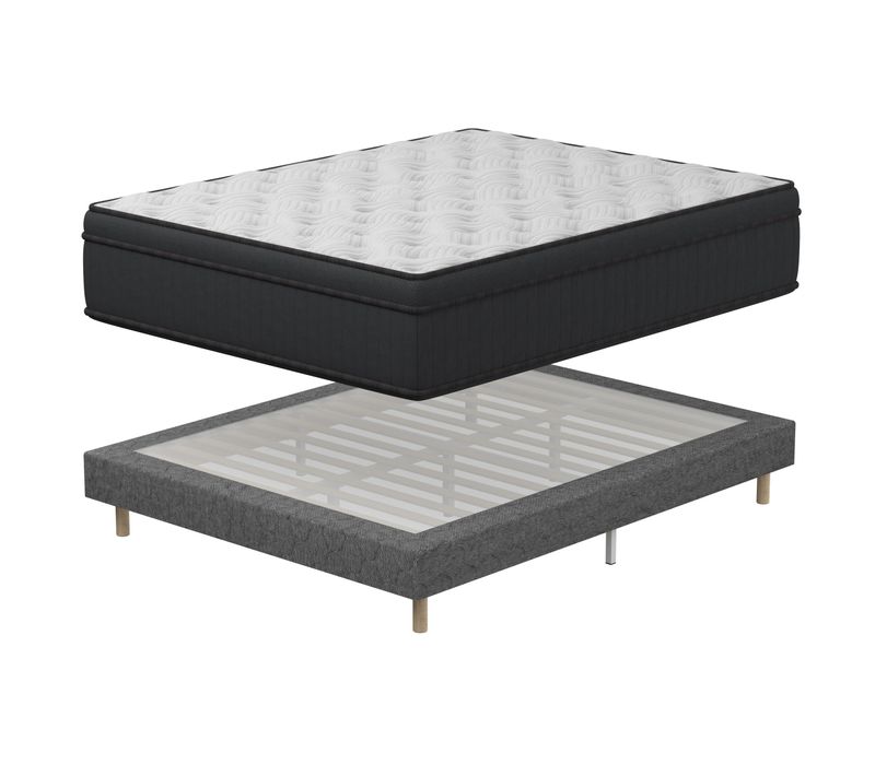 Ensemble Matelas ressort 140x190 cm Accueil Mémoire De Forme Epaisseur 25 cm + Sommier