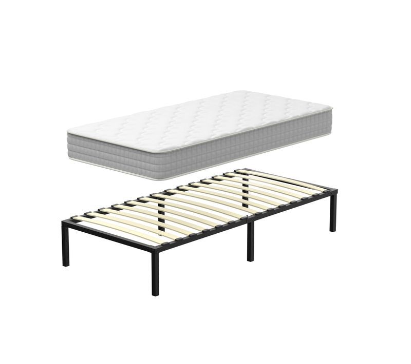 Ensemble Matelas Ressort 90x190 Cm, épaisseur 20 cm + cadre à lattes
