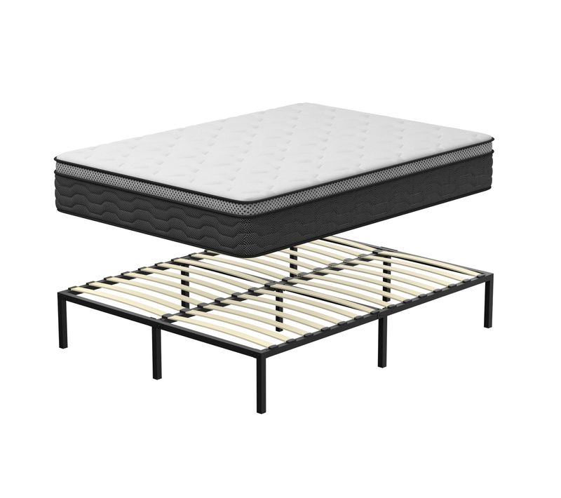 Ensemble Matelas Ressort 160x200 Cm, épaisseur 25cm + cadre à lattes