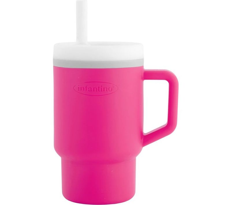 Gobelet Silicone 255 Ml Avec Paille Anti-fuite – Bubble Gum, Dès 6 Mois