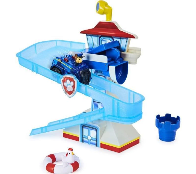 Playset De Bain Adventure Bay + Vehicule Chase Lumineux Paw Patrol Jouet Bain
