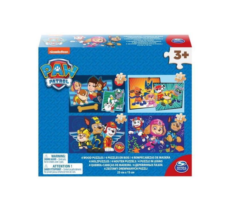 Puzzle Bois 4 Modeles Pat'patrouille - 6040049