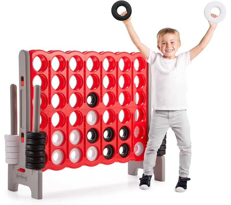 Jeux Puissance 4 Géant Enfants Avec 42 Jetons, Jeu De Société Ludique Et Éducatif Avec Porte-anneaux