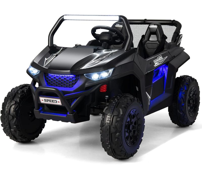 Voiture Electrique Enfant 12 V ,pour 3-8 Ans,vitesses 2-4 Km/h,charge 59kg 118x74x71cm Noir