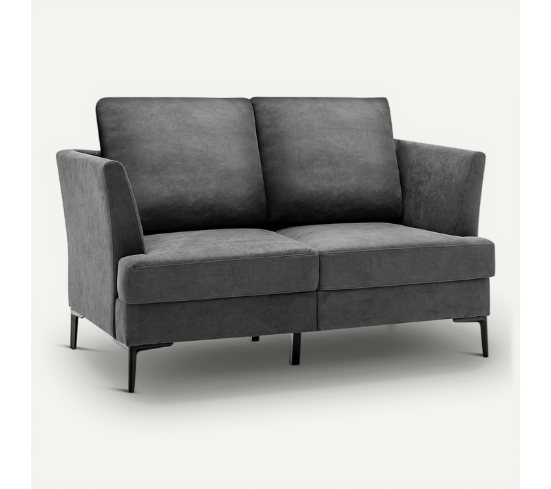 Canapé 2 Places Contemporain Avec 2 Coussins Amovibles, Assise Large Profonde 141x80x72cm-gris