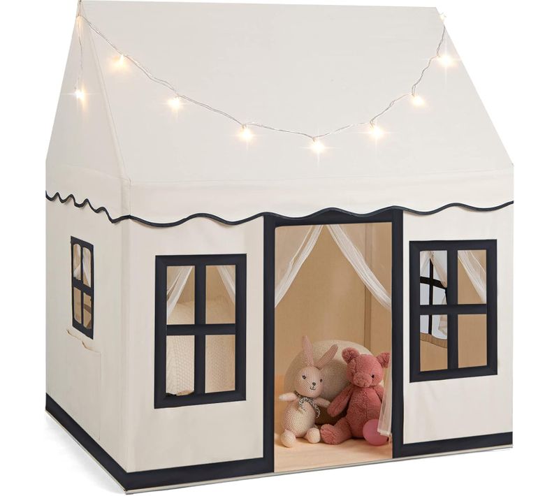 Tente De Jeux Enfant Avec Guirlandes Lumineuses Étoiles, 3-4 Enfants, 121 X 101 X 138 Cm