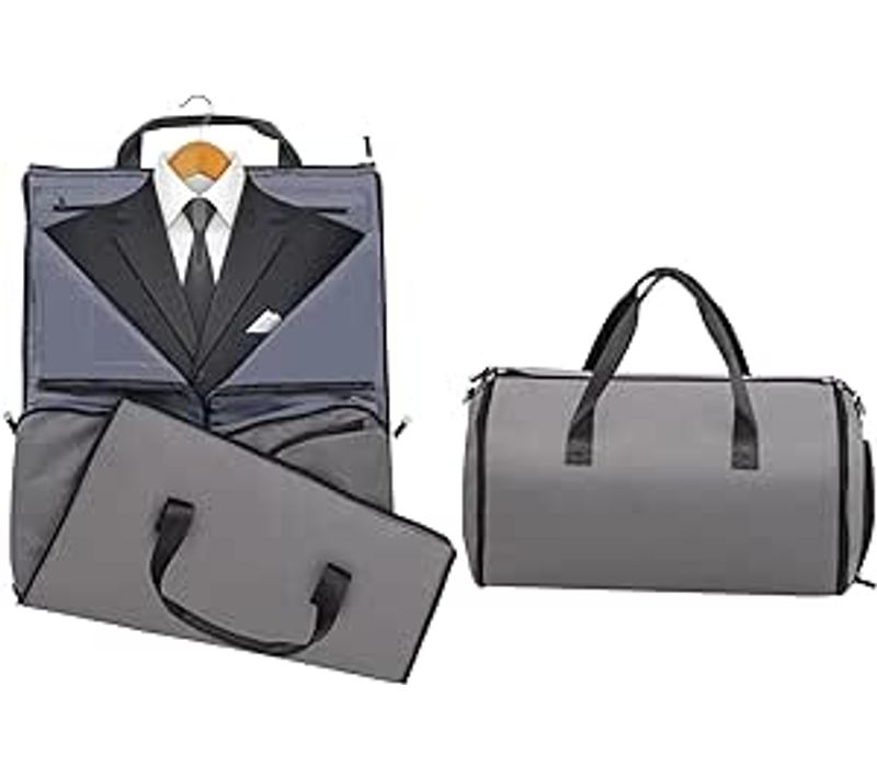 Sac De Voyage Convertible 55x30x28cm Compartiment à Chaussures(gris)