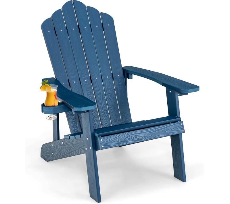 Fauteuil De Jardin Adirondack, Imperméable, Porte-gobelet, Charge 170kg (bleu Marine)