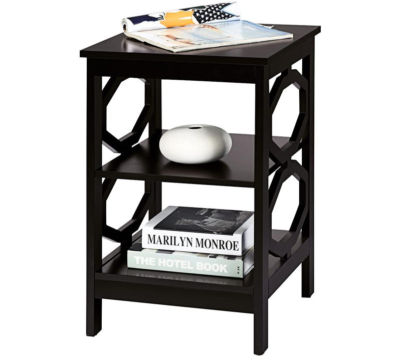 Table De Chevet à 3 Niveaux, Table D'appoint Chevet, Table Basse Contemporain, 40x40x61cm, Brun