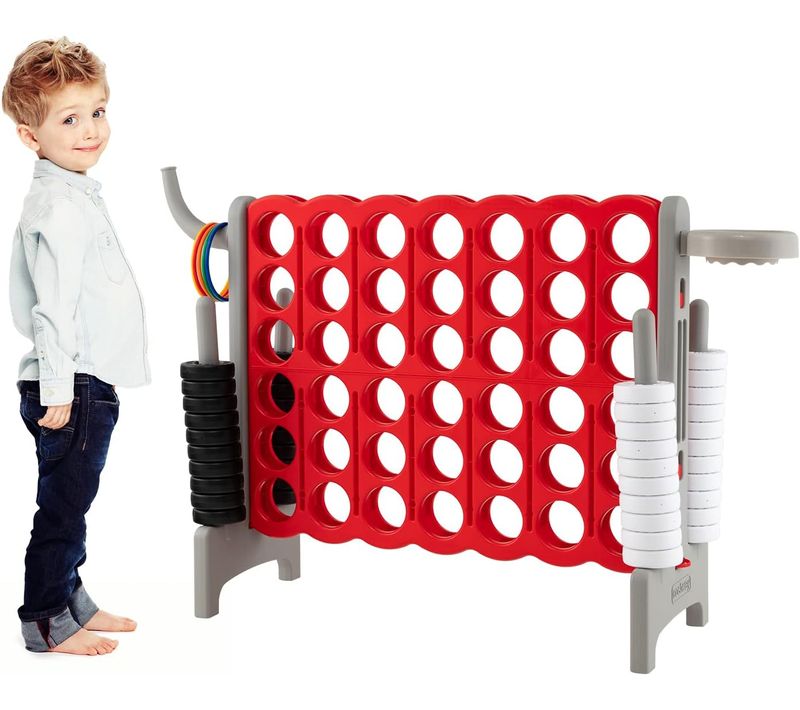 Jeux Puissance 4 Géant Pour Enfants Multifonction 3 En 1 Avec Cerceau  Gris