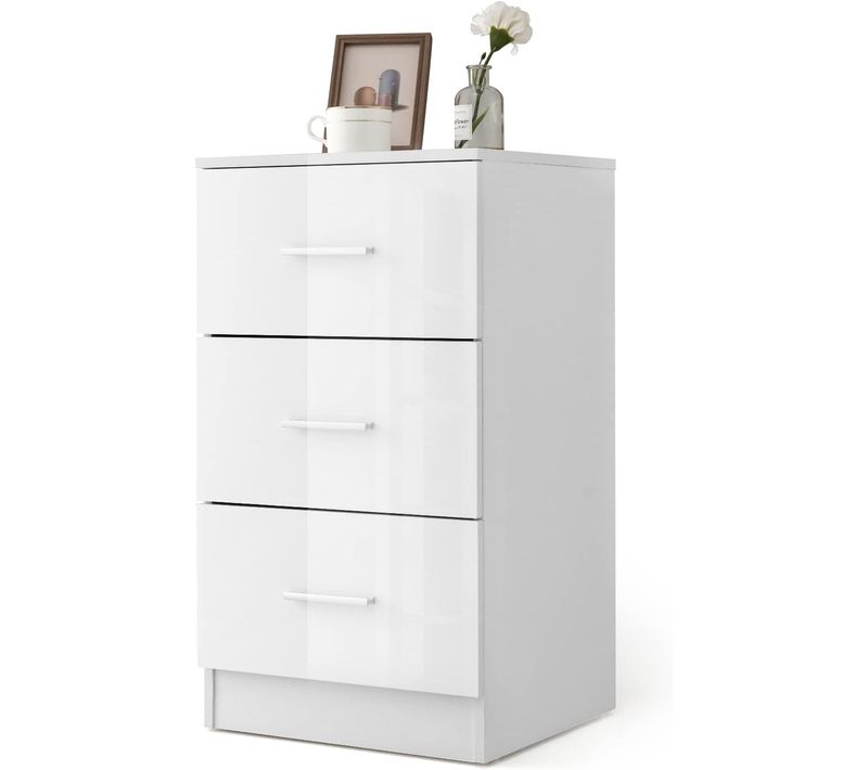 Caisson De Bureau Meuble De Rangement Avec 3 Tiroirs Pour Feuilles A4, 37 X 34 X 66,5 Cm Blanc