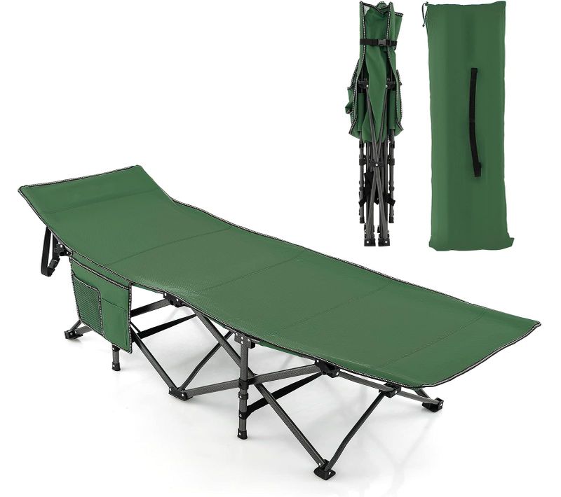Lit De Camping Pliant 1 Personne Portable En Tissu Oxford Charge 272kg, 190 X 60 X 54 Cm