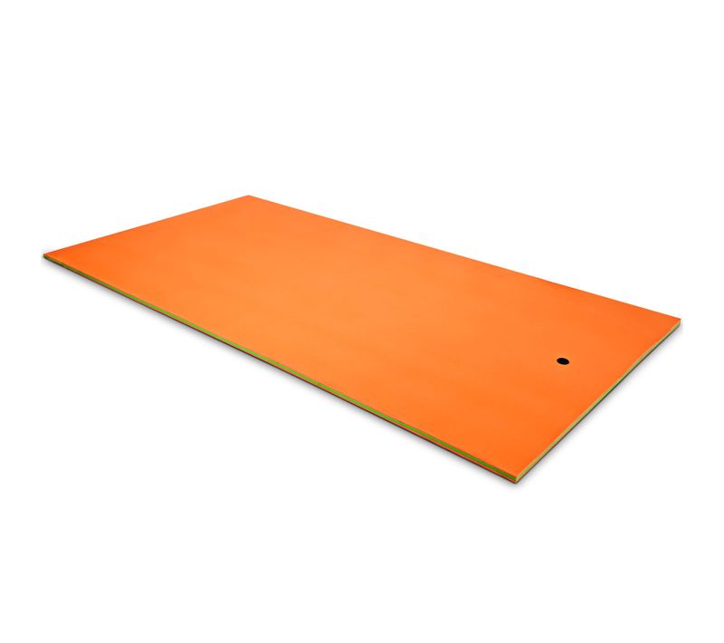 Tapis Flottant De Piscine 355 X 183 Cm, Matelas Flottant D’eau 4-6 Personnes Charge 400 Kg, Orange