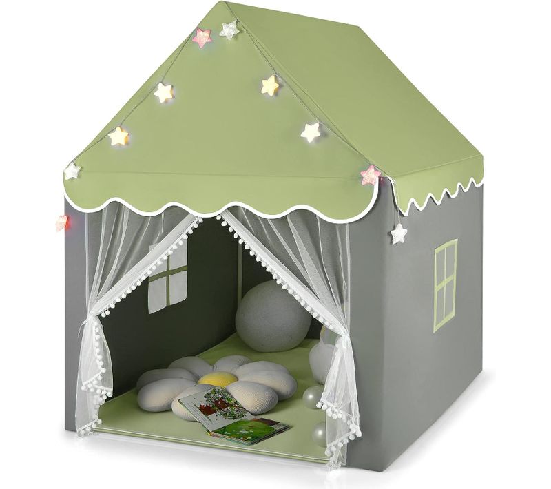 Tente De Jeux Pour Enfants, Cabane Enfant Avec Tapis Lavable, 105 X 121 X 136 Cm Vert