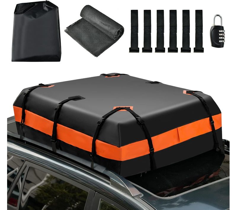 Coffre De Toit Voiture Étanche 424 L, Sac à Bagages Avec Serrure à Combinaison Pour Tous Véhicules