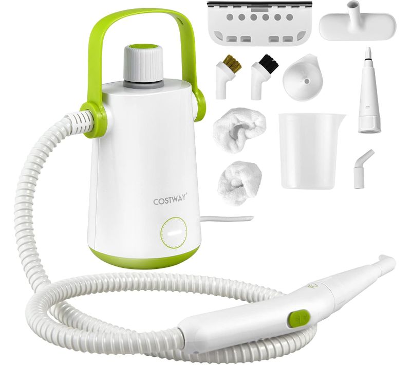 Nettoyeur à Vapeur à Main Portable 1000w Avec Réservoir D'eau De 300 Ml (blanc + Vert)