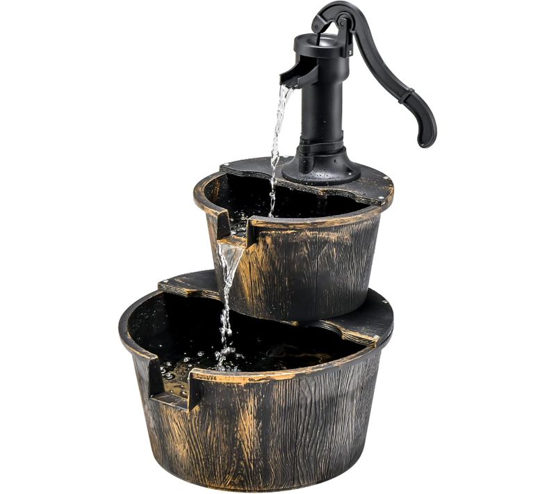 Fontaine En Cascade Extérieure à 2 Étages Avec Pompe Réglable, Puit Décoration