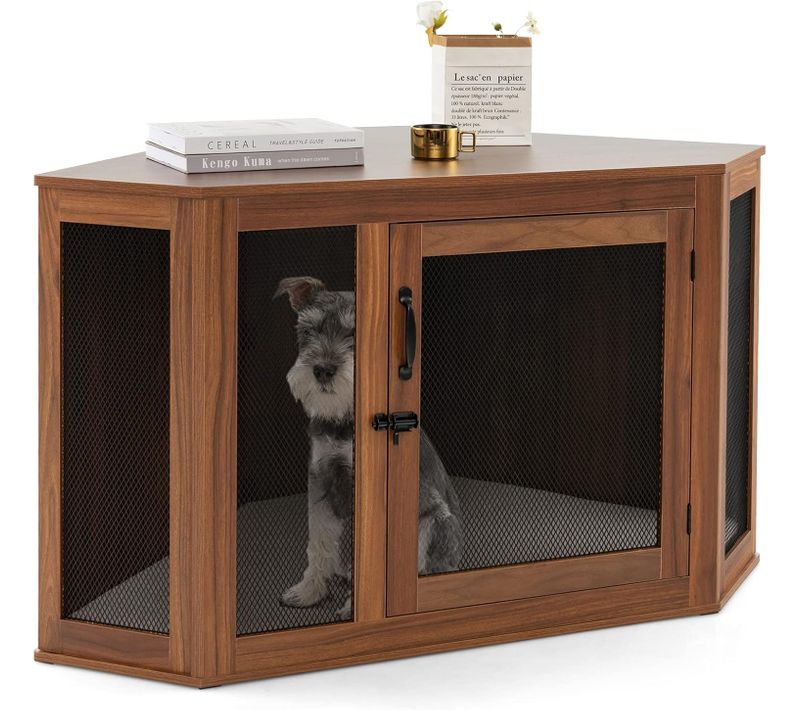 Cage Pour Chien Intérieur XXL, Cage D’angle Pour Animaux De Compagnie 114 X 60 X 68 Cm