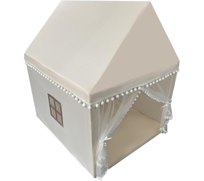 Tente De Jeux Enfant Intérieur Extérieur Avec Tapis Antidérapant, 120 X 105 X 140 Cm, Beige