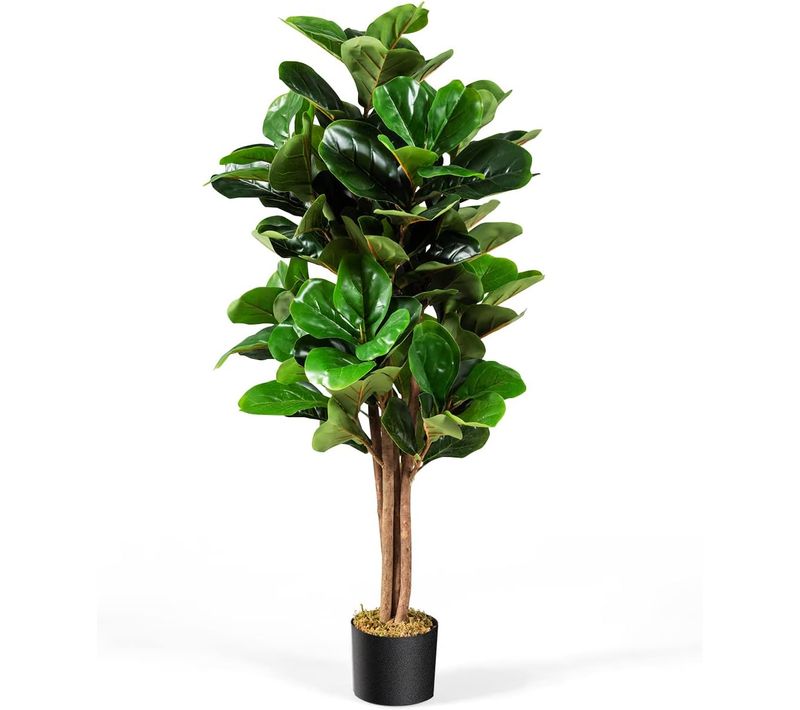 Plante Artificielle 120cm Avec Pot Décoration En Pp Souple, Fausse Figuier à Feuilles