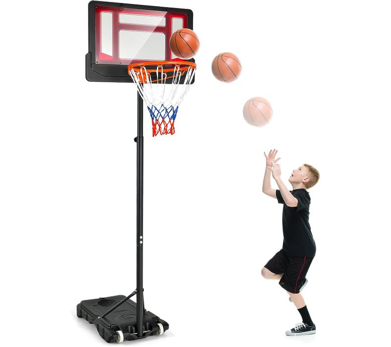 Panier De Basketball Sur Pieds Avec Hauteur Réglable 90-210 Cm, Support De Basket Portable