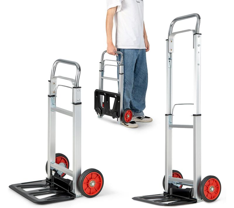 Diable Pliant En Aluminium Charge 100 Kg, Diable De Manutention Déménagement Léger