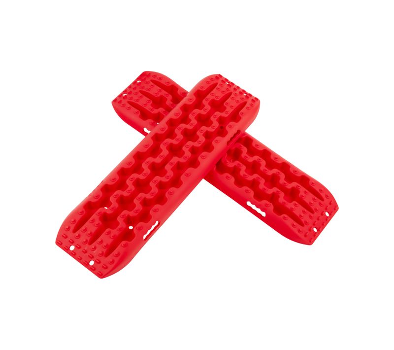 Planche De Récupération Tout-terrain 2 Pièces, Tapis De Traction En Nylon, 58 X 31 X 6 Cm, Rouge