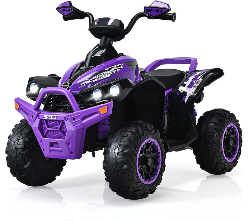 Quad Electrique Enfants Avec Panneau De Commande, Voiture Électrique Enfants (violet)