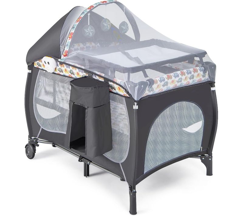 5 En 1 Lit Parapluie Bébé Avec Matelas Et Moustiquaire, Lit Bébé Evolutif,charge 9kg Coloré