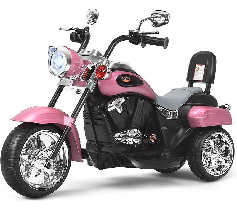 Moto Électrique 6v Pour Enfants, Bouton Avant/arrière,charge Max 30 Kg,pour Enfants 3+ (rose Clair)