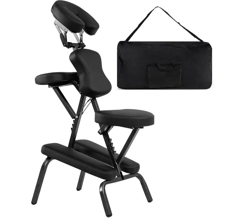 Chaise De Massage Professionnel Portable Solide Et Légère Chaise De Spa Pliable Ergonomique (noir)