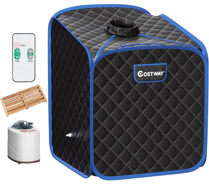 Sauna à Vapeur Portable 2l, Chaise 9 Niveaux De Température Réglables, 1 Personne - Noir