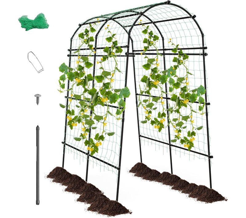 Arche De Jardin En Métal 230 Cm , Décoration Pour Commémoration Fête D'anniversaire, Noir