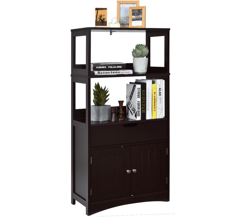 Meuble De Rangement Avec Tiroir Et Etagère, Pour Cuisine, Salon, 32,5 X 60 X 122 Cm, Blanc (noir)