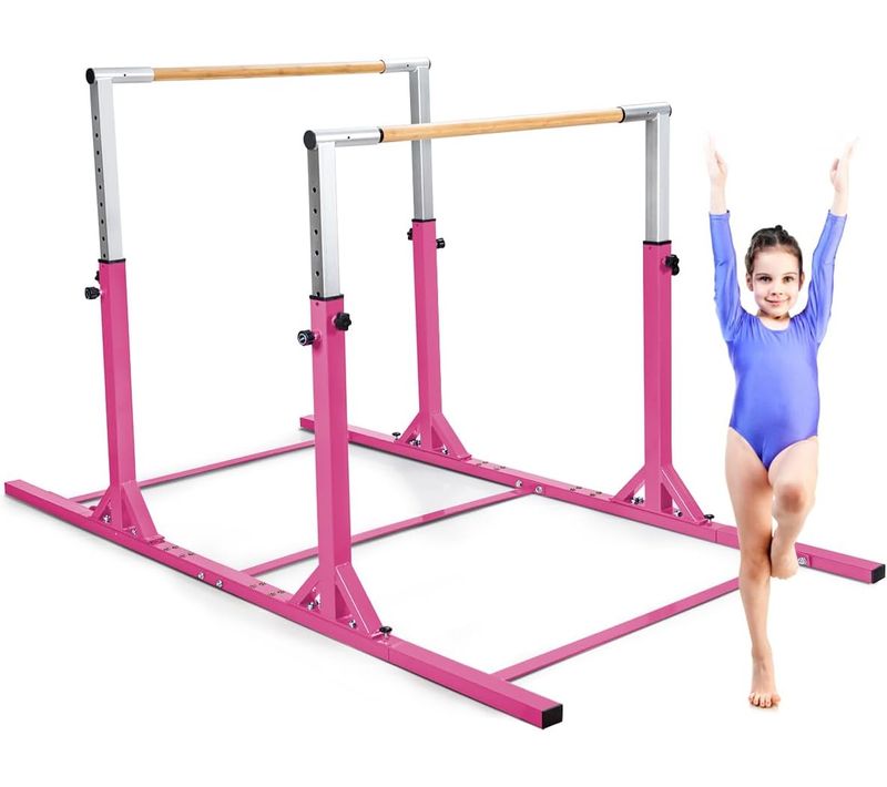 Barres Parallèles De Gymnastique Hauteur Réglable 11 Niveaux,,entraînement Pour Enfants 6 à 12 Ans