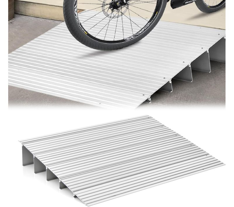 Rampe De Seuil De Porte Avec Hauteur Réglable,pour Fauteuils Roulants,scooters(86,5 X 66,5 X13 Cm)