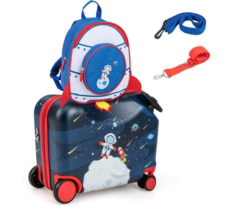 Valise Enfants à Roulettes 18” Avec Sac à Dos 12”, Bagages à Main Pour Voyage (espace)