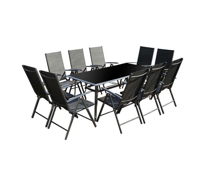 Rimini - Salon De Jardin 10 Places En Aluminium Gris